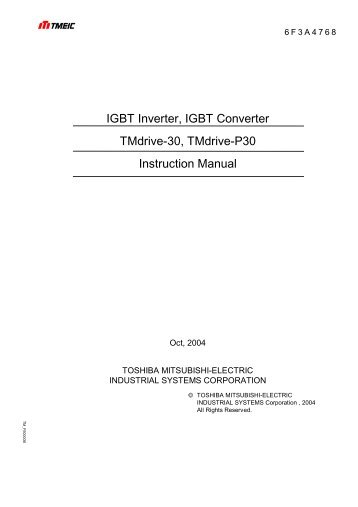 IGBT Inverter, IGBT Converter TMdrive-30, TMdrive-P30 ... - Tmeic.com