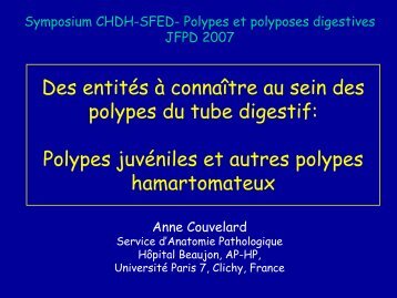 polypes juvÃ©niles et autres polypes hamartomateux - SFED