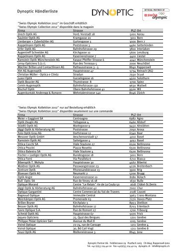 Dynoptic Händlerliste - Swiss Olympic