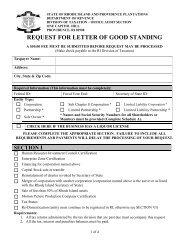 REQUEST FOR LETTER OF GOOD STANDING - Rhode Island ...