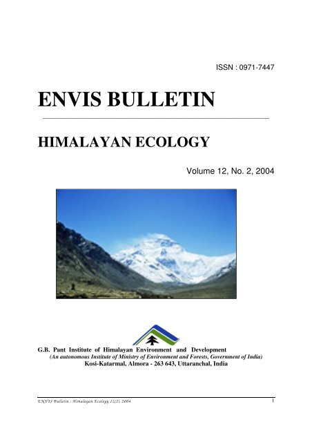 ENVIS BULLETIN - ENVIS Centre on Himalayan Ecology