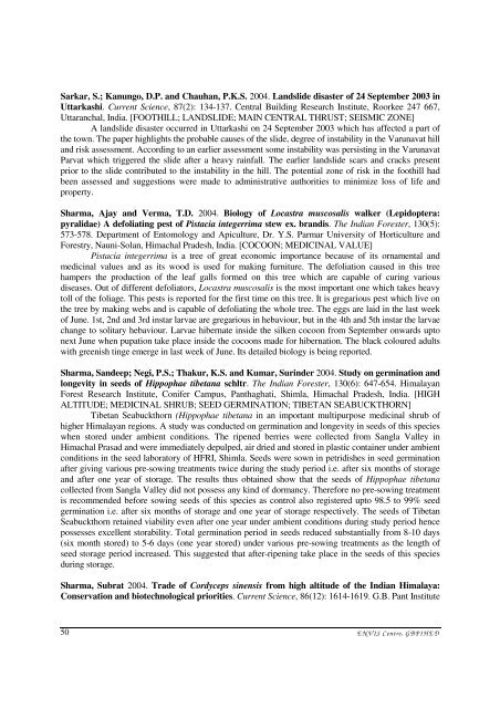 ENVIS BULLETIN - ENVIS Centre on Himalayan Ecology