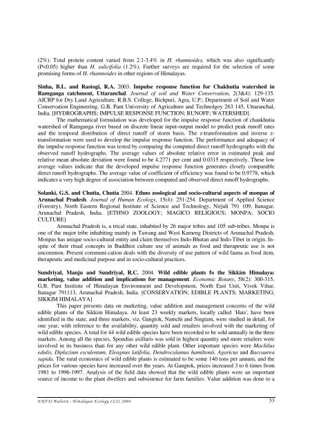 ENVIS BULLETIN - ENVIS Centre on Himalayan Ecology