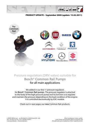 Pressure regulators (drv valve) - SEVEN DIESEL SpA