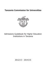 Tanzania Commission for Universities Admissions Guidebook ... - TCU