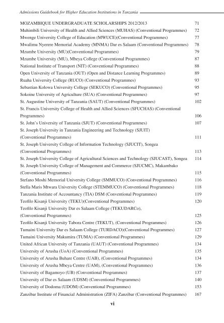 Tanzania Commission for Universities Admissions Guidebook ... - TCU