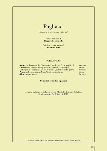 Libretto Pagliacci - Scala