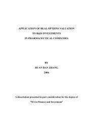 application of real options valuation to r&d investments in ...