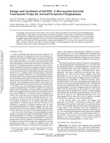 Design and Synthesis of AX7574: A Microcystin-Derived ...