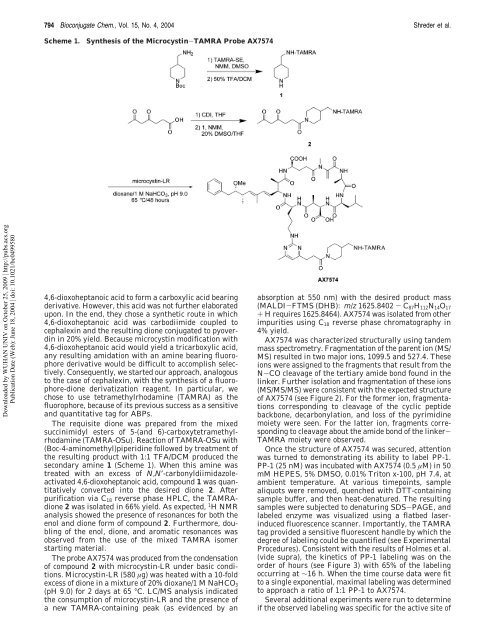 Design and Synthesis of AX7574: A Microcystin-Derived ...