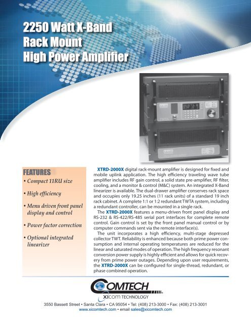 XTRD-2000X Data Sheet - Comtech Xicom Technology