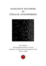 radiative transfer in stellar atmospheres - Homer L. Dodge ...