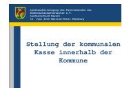 Stellung der Kommunalen Kasse innerhalb der Kommune