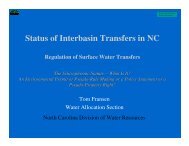 Status of Interbasin Transfers in NC - Division of Water Resources
