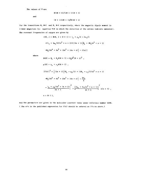 MICROWAVE SPECTRAL TABLES Diatomic Molecules