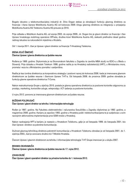 Summary financial information and data - T-Hrvatski Telekom