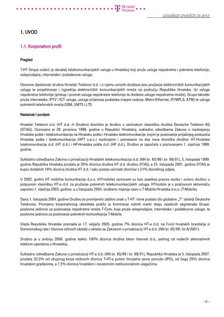 Summary financial information and data - T-Hrvatski Telekom