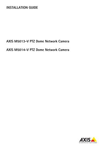 AXIS M50xx-V Installation Guide - Axis Communications