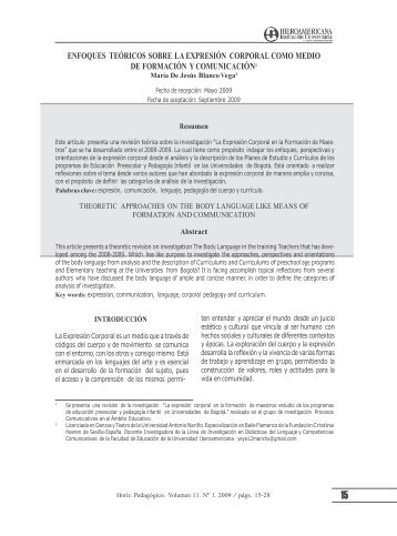 enfoques teóricos sobre la expresión corporal ... - Ibero americana