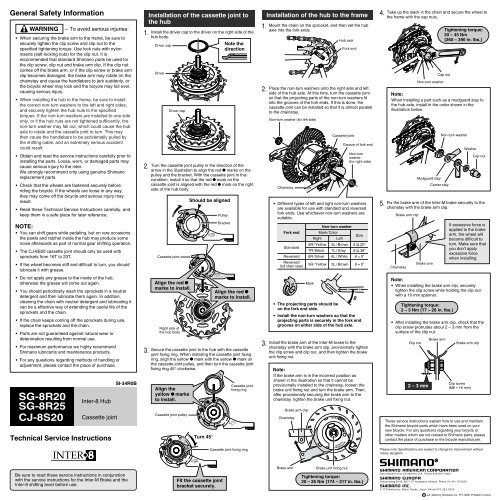 Dahon MU XL Folding Bike Hub Manual