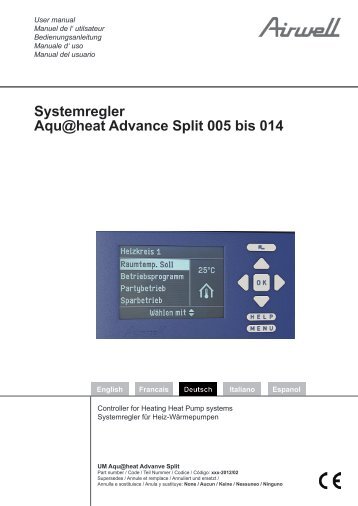 Systemregler Aqu@heat Advance Split 005 bis 014 - Airwell