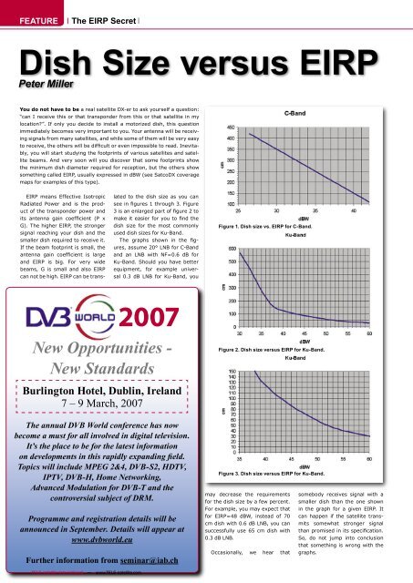 Dish Size Versus Eirp Tele Satellite International Magazine