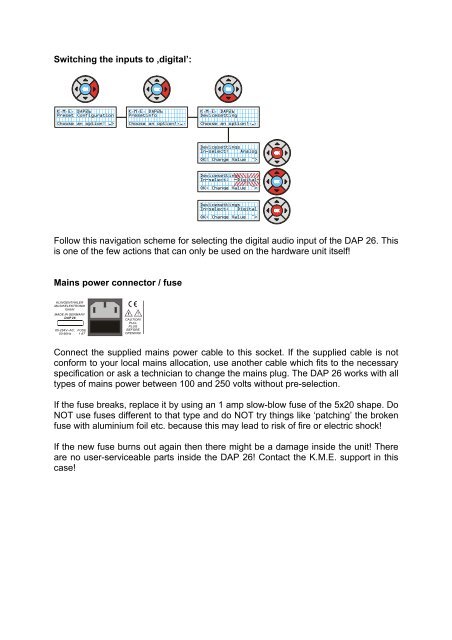 User Manual DAP 26 - KME