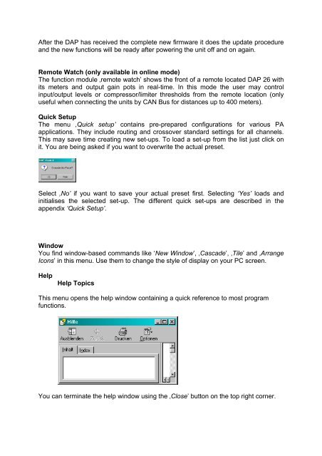 User Manual DAP 26 - KME