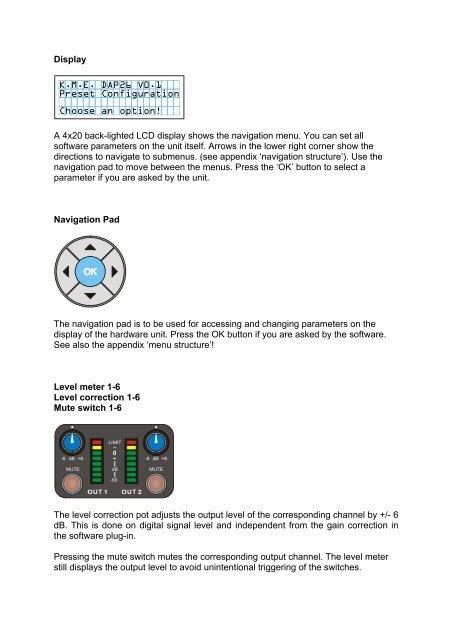 User Manual DAP 26 - KME