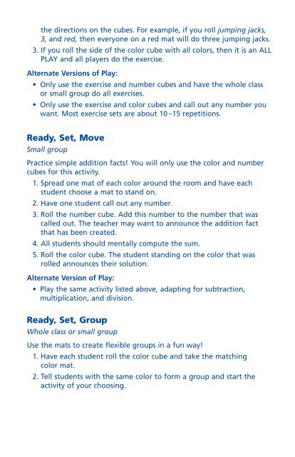 Ready Set Move Classroom Activity Set - Learning Resources