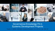 Governance-Knowledge Fit in Systems Development Projects