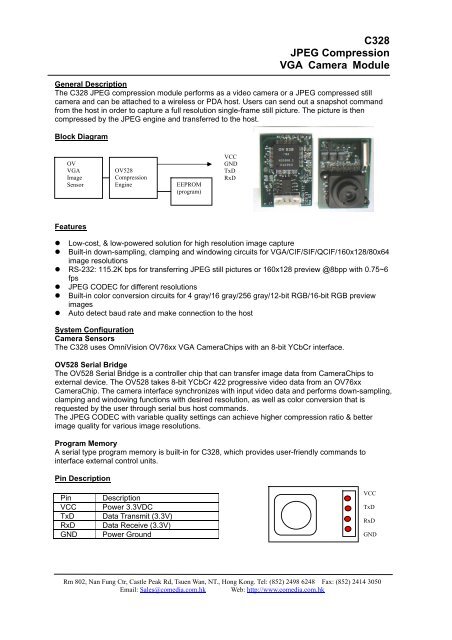 C328 JPEG Compression VGA Camera Module