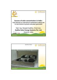 Success of solar concentrators in India : Dipl. Ing. Deepak ... - sesec
