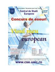 Visul meu european - Centrul de Studii Europene - Universitatea ...