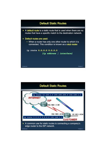 Chapter 2 Static Routing