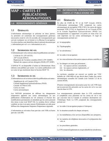 map - cartes et  publications aéronautiques - Transports Canada