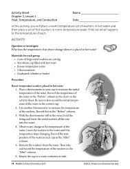 Activity Sheet - Middle School Chemistry