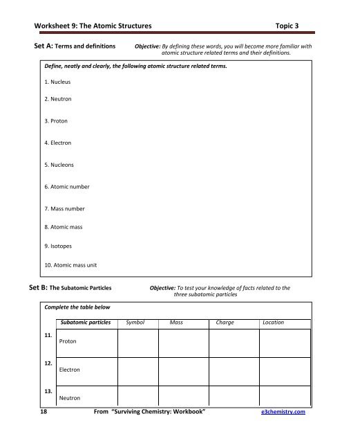 Isotopes Worksheet Answers Extension Questions