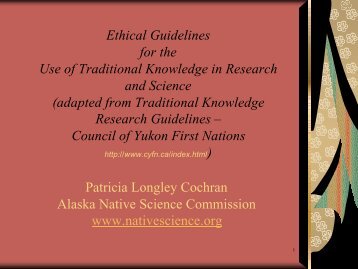 Ethical Guidelines for use of Traditional Knowledge in Research ...