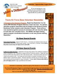 Travis Air Force Base Volunteer Newsletter - Airman & Family ...