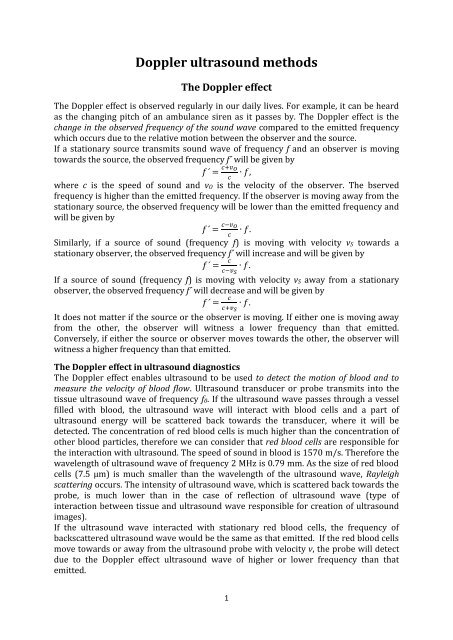 Doppler ultrasound methods