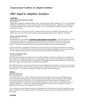 2001 Angel in Adoption Awardees - Pound Pup Legacy