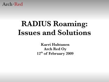 RADIUS Roaming: Issues and Solutions