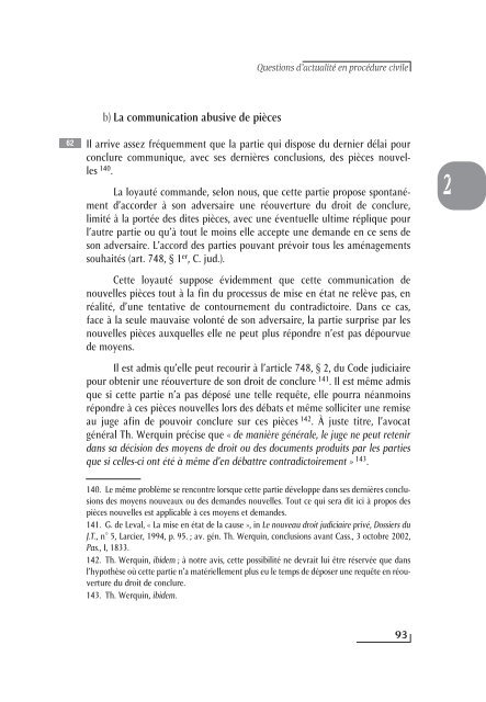 Questions d'actualité en procédure civile - Procedurecivile.be