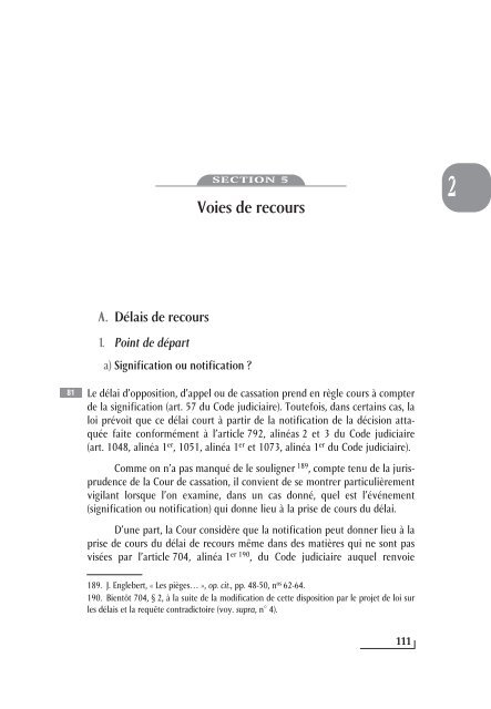 Questions d'actualité en procédure civile - Procedurecivile.be