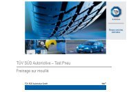 TÜV SÜD Automotive – Test Pneu Freinage sur mouillé