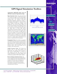 GPS Signal Simulation Toolbox - NAVSYS Corporation