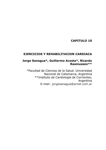 EJERCICIOS Y REHABILITACION CARDIACA Jorge Sanagua - FAC