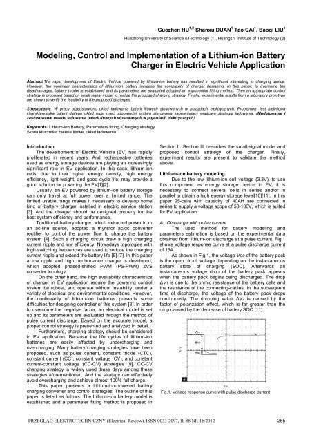 Modeling, Control and Implementation of a Lithium-ion Battery ...