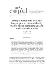 Immigrant students' heritage language and cultural identity ...
